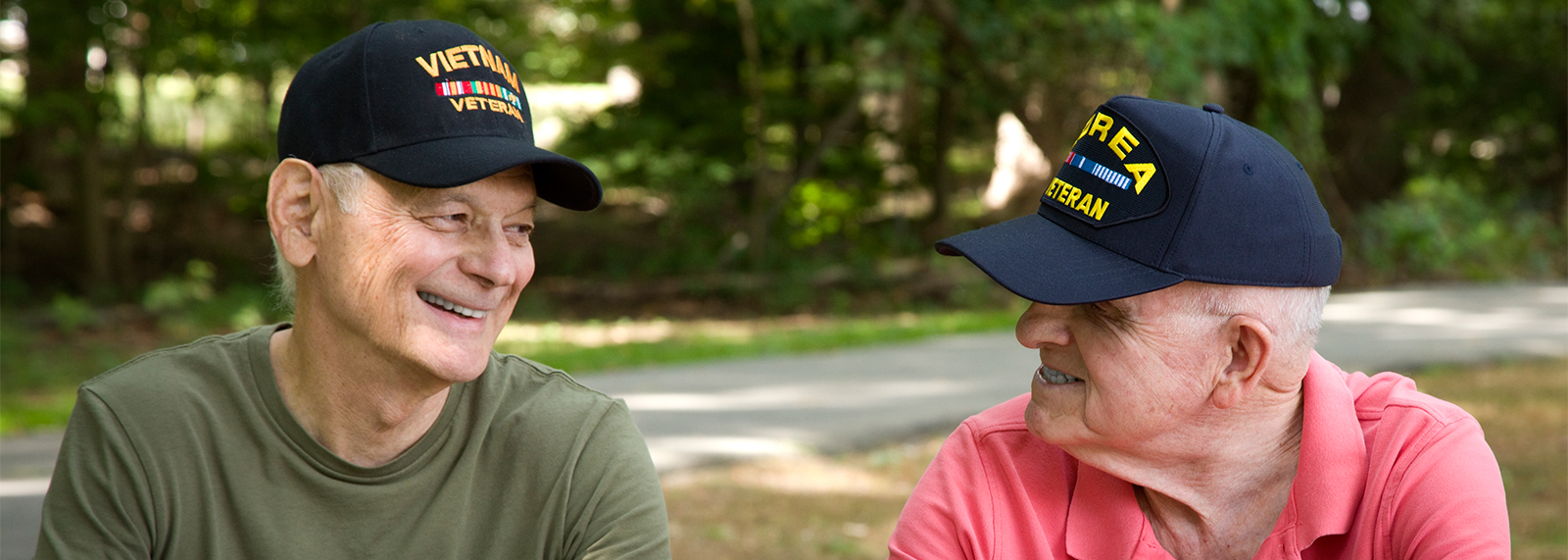 Two veterans on park bench